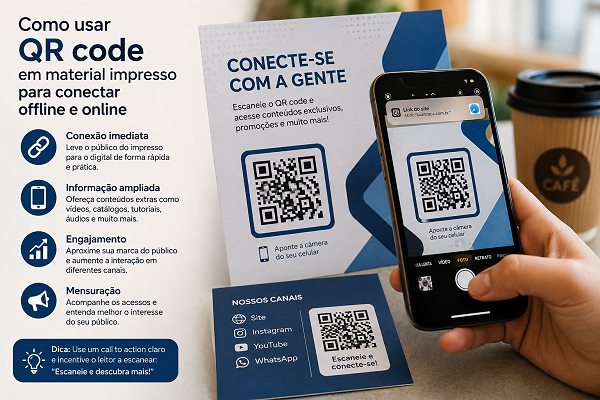 Como usar QR code em material impresso para conectar offline e online